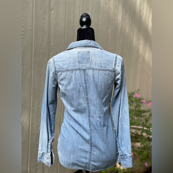 Cotton denim button down shirt - Picture 4 of 4